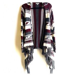 Tribal Print Cardigan with Tassels!